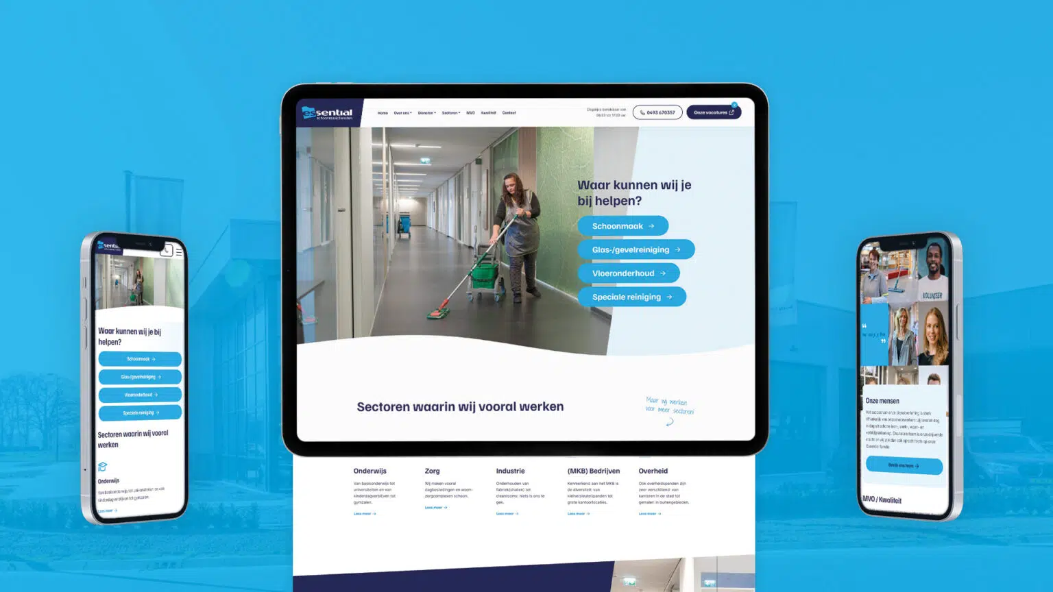 Essential Schoonmaakdiensten Website Webzaken